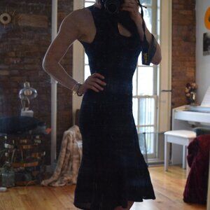YOANA BARASCHI Black Crochet Mermaid Dress